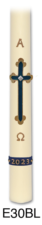  cierge pascal simple 2023 croix blue